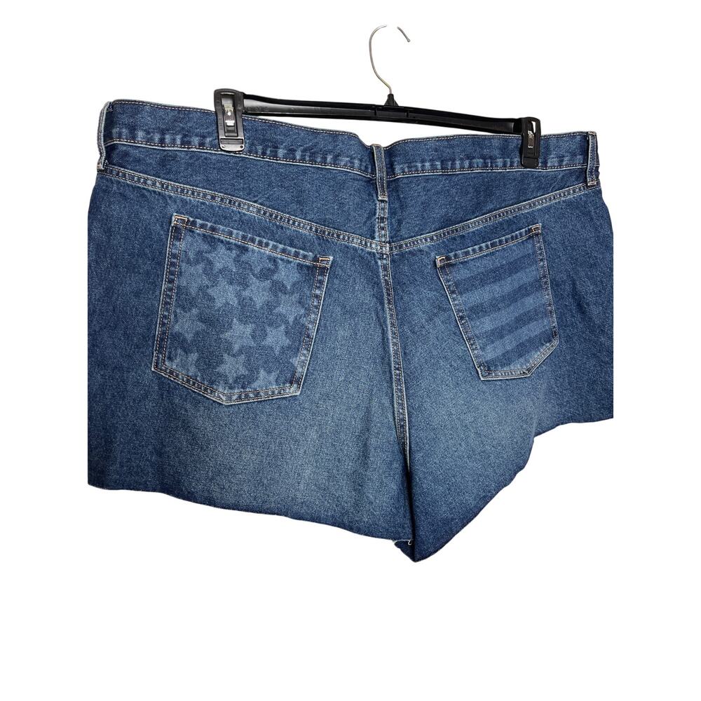 Old Navy NEW Plus Size Blue Cut Off OG High Rise Jean Shorts Size 26 Button Fly‎